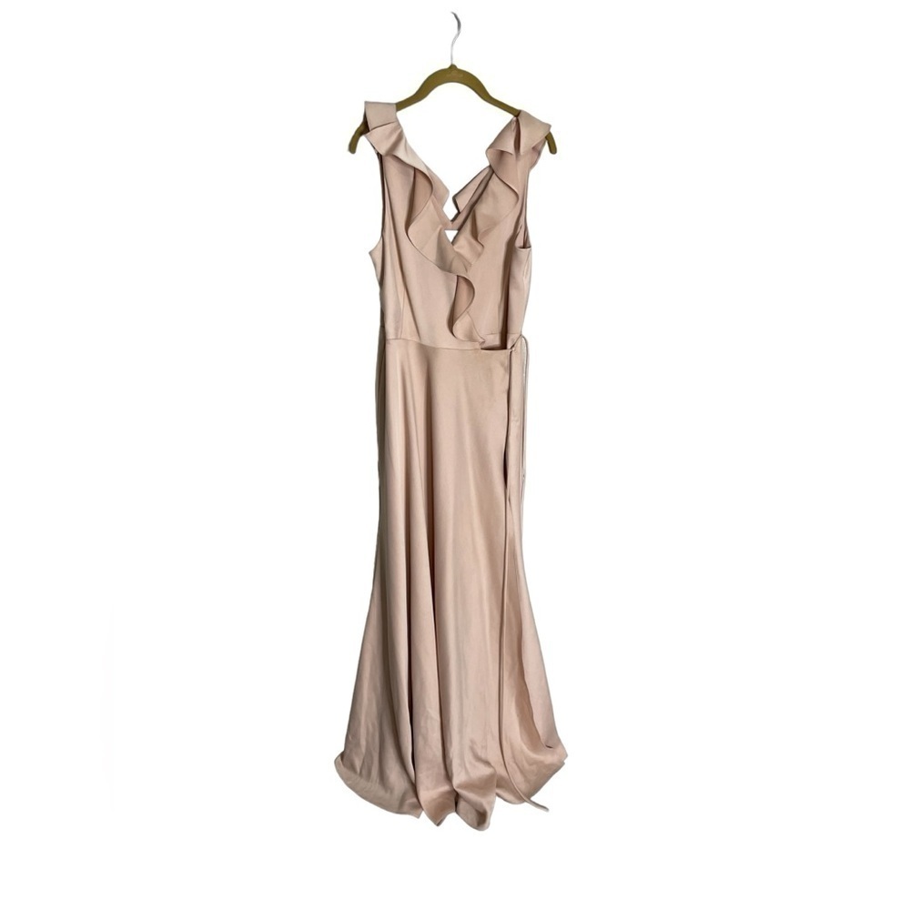 Sachin & Babi Light Pink Nude Ruffle Maxi Formal Bridesmaid Dress 10